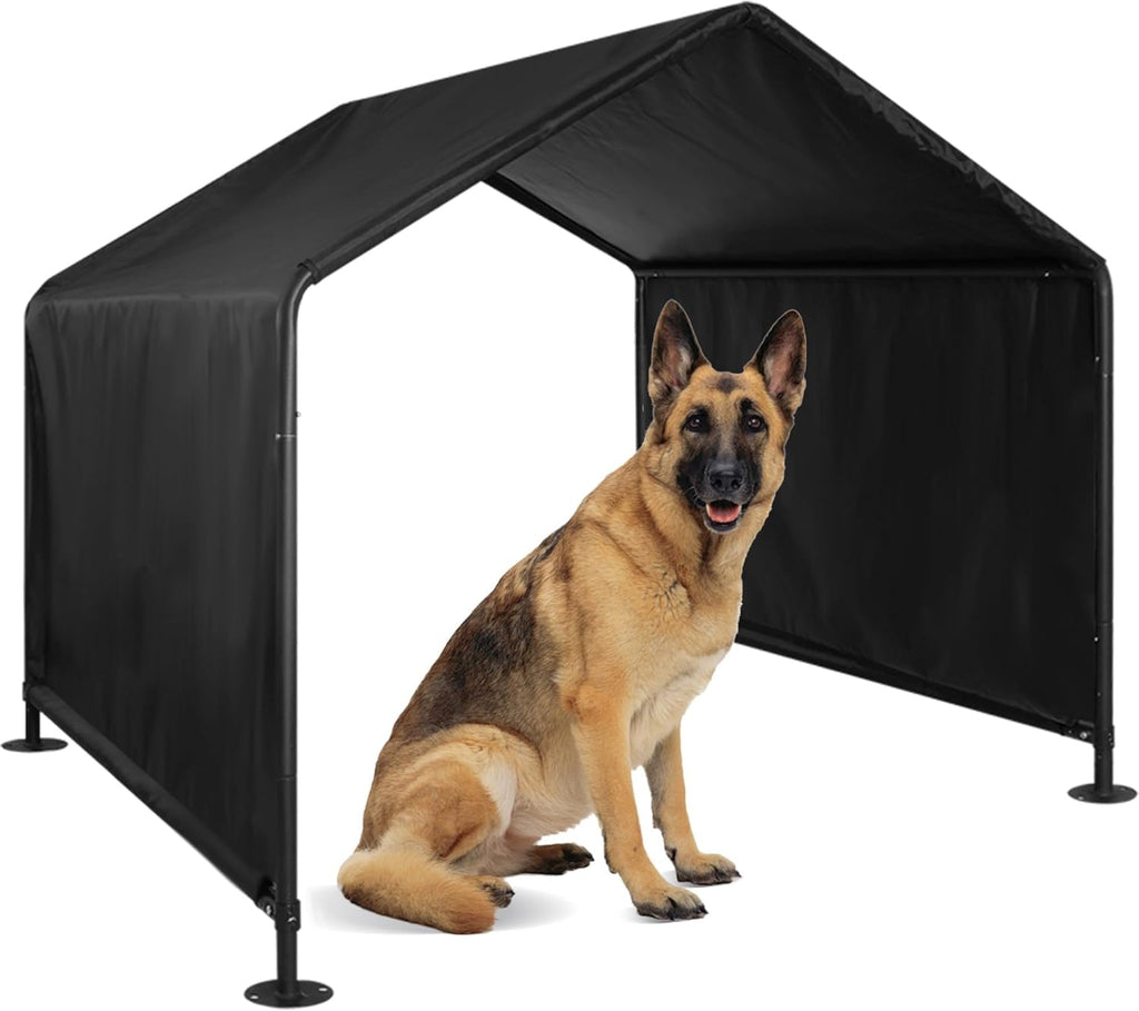 Dog Shade Shelter for Large Medium Small Dogs, Waterproof Dog House Outdoor with Sun & Rain Canopy, Pet House for Dogs/Cat/Chicken/Rabbit - Black (49" L x 49" W x 43" H)