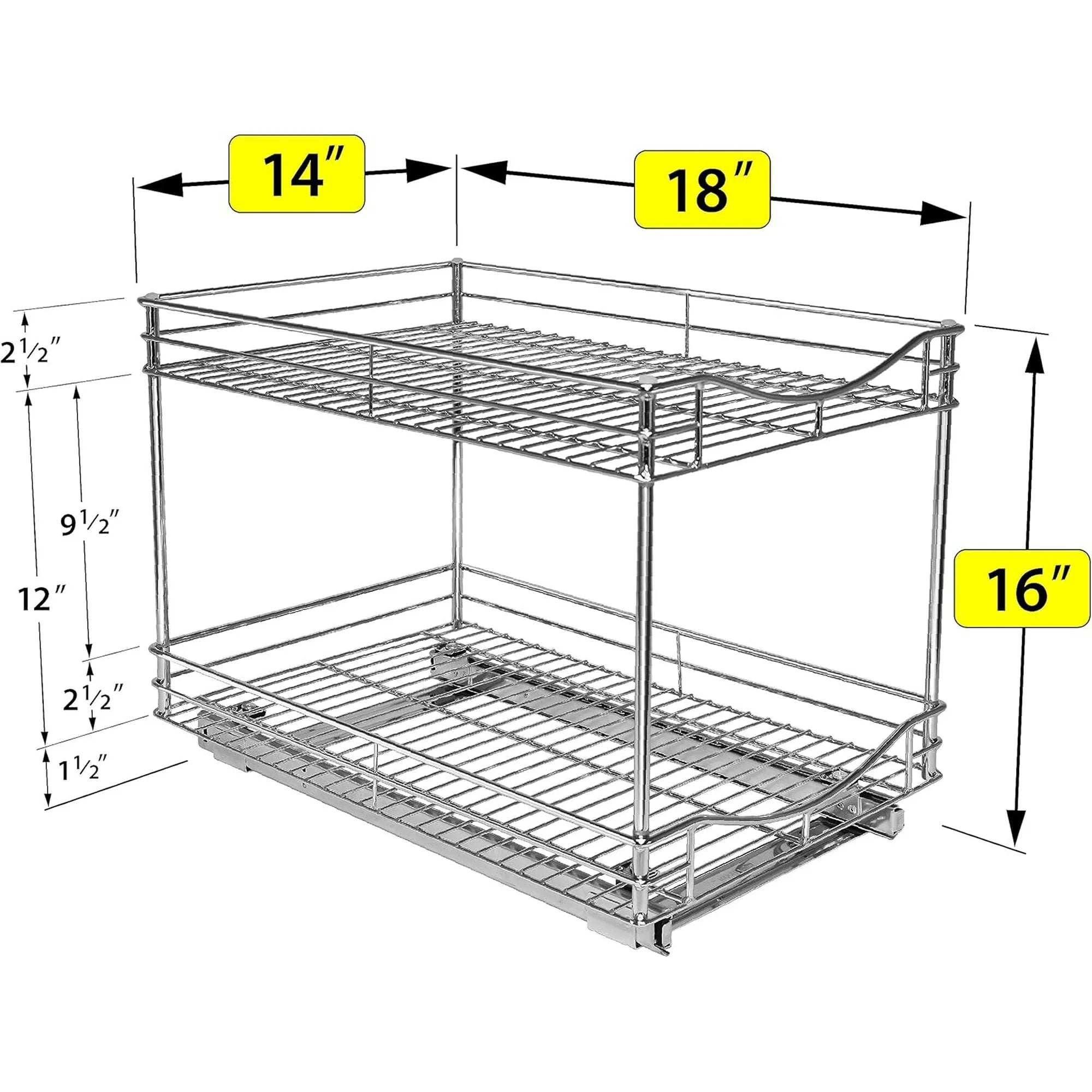 Pull Out Cabinet Organizer - Slide Out Drawer for Kitchen Cabinets - 2 Tier G208075