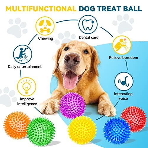 Spiky Dog Balls for Large Dogs, Durable Chew Toys for Fetch and Training N76646