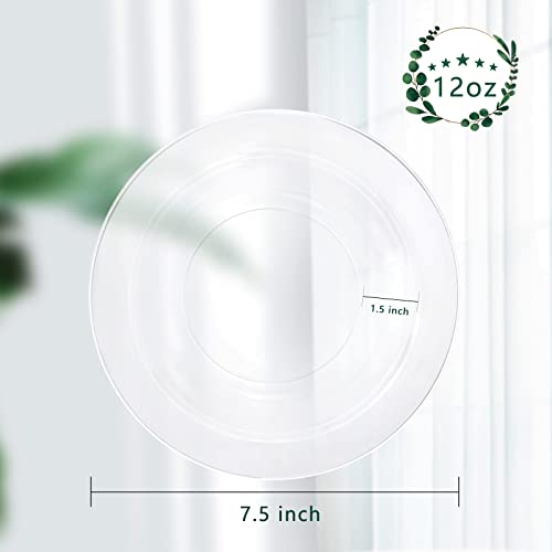 60 Pack 12 oz Clear Plastic Disposable Bowls for Soup, Salads, and Parties Y21390