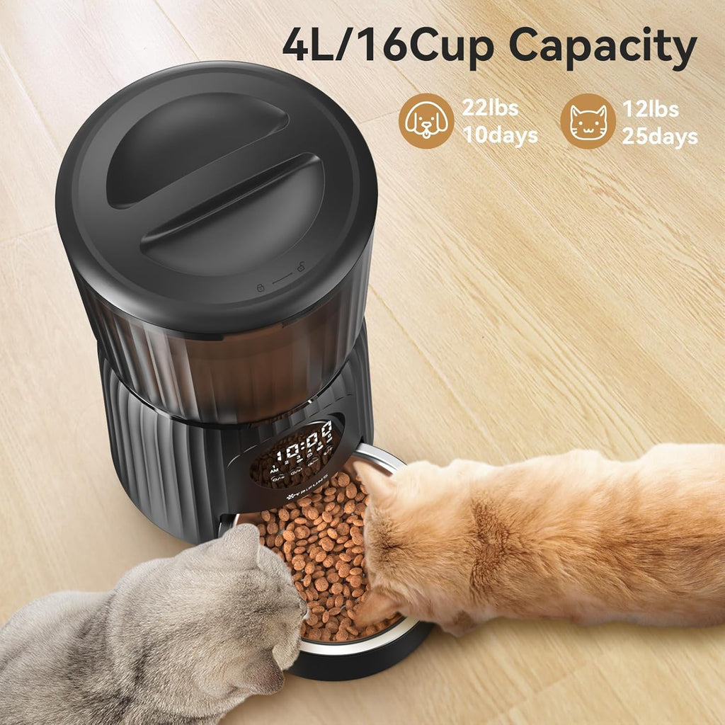 Automatic Cat Feeder, 4L Programmable Pet Food Dispenser Z43718