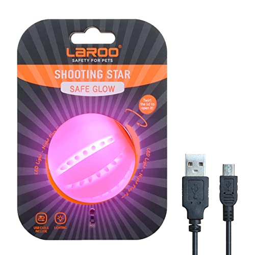 LaRoo LED Dog Ball, Silicon Glowing Dog Toy Ball at Night with USB Rechargeable, Water Resistant Light Up Interactive Dog Tennis Balls for Outdoor Playing