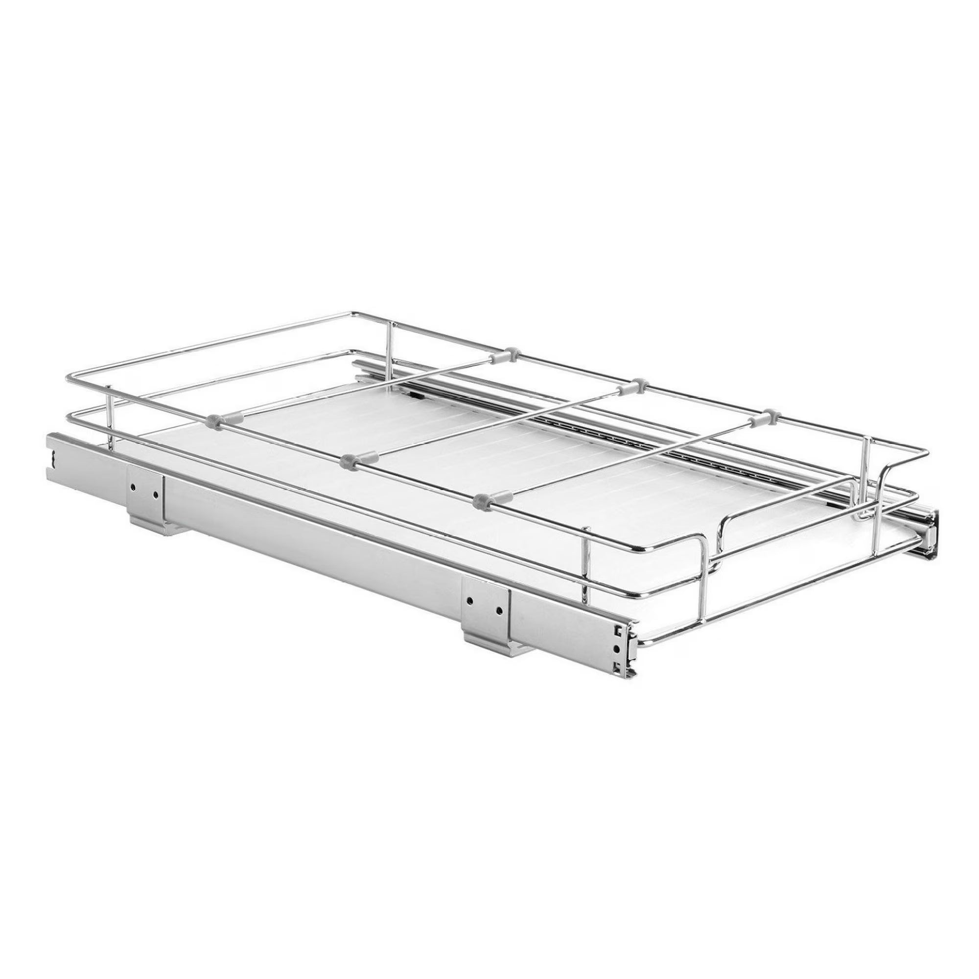 Pull Out Cabinet Organizer 11x21, Heavy Duty Slide Out Pantry Shelves, Chrome Roll Out Drawers, Kitchen Cabinet, Bathroom, Under Sink Storage