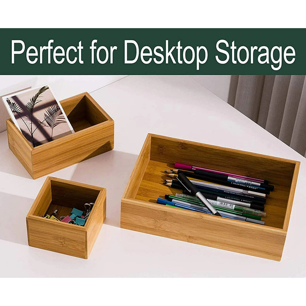 Bamboo Drawer Organizer Boxes, Set of 5 T13679