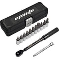 EPAuto Bike Tool 1/4 Inch Drive Click Torque Wrench Set (2 to 20 Nm), Hex/Torx Bit Socket Extension Bar Bicycle Maintenance Kit, Black