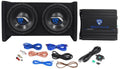 Rockville RV10.2B 1000w Dual 10" Car Subwoofer Enclosure+Mono Amplifier+Amp Kit