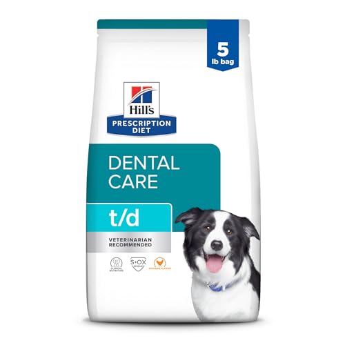Hill's Prescription Diet t/d Dental Care Small Bites Chicken Flavor Dry Dog Food, Veterinary Diet, 5 lb. Bag