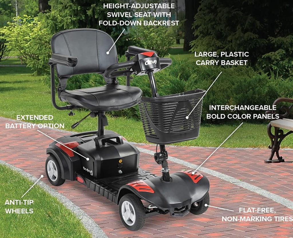 4-Wheel Travel Mobility Scooter with 12 AH Battery, Blue D513307