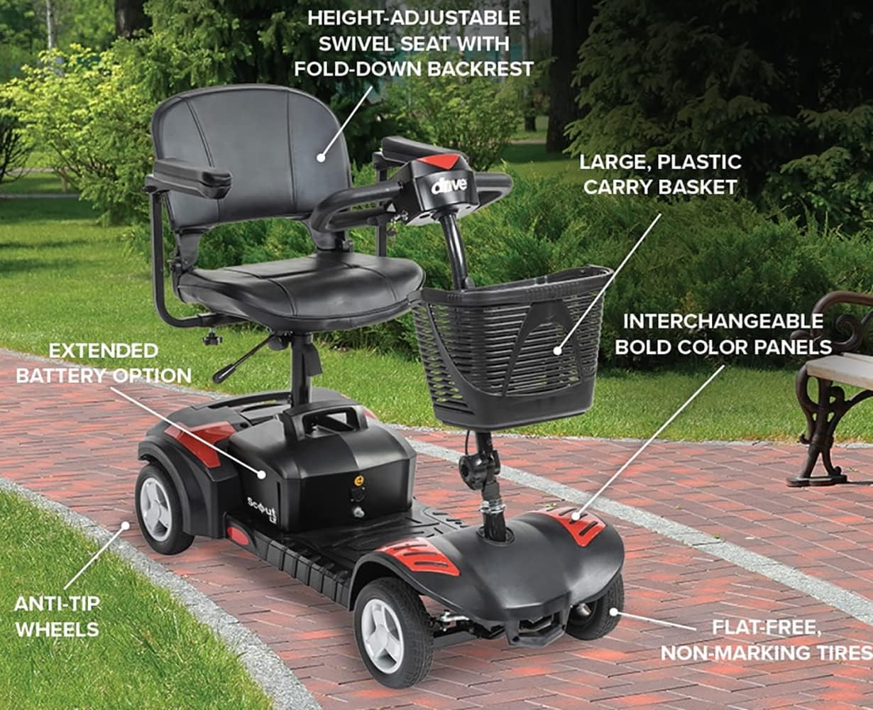 4-Wheel Travel Mobility Scooter with 12 AH Battery, Blue D513307