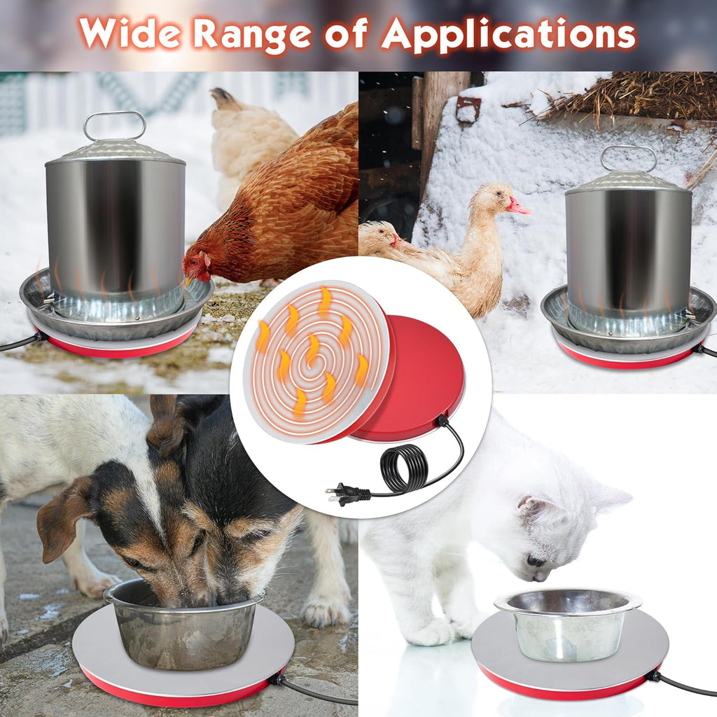 Heated Chicken Waterer Base for Winter Poultry D7623