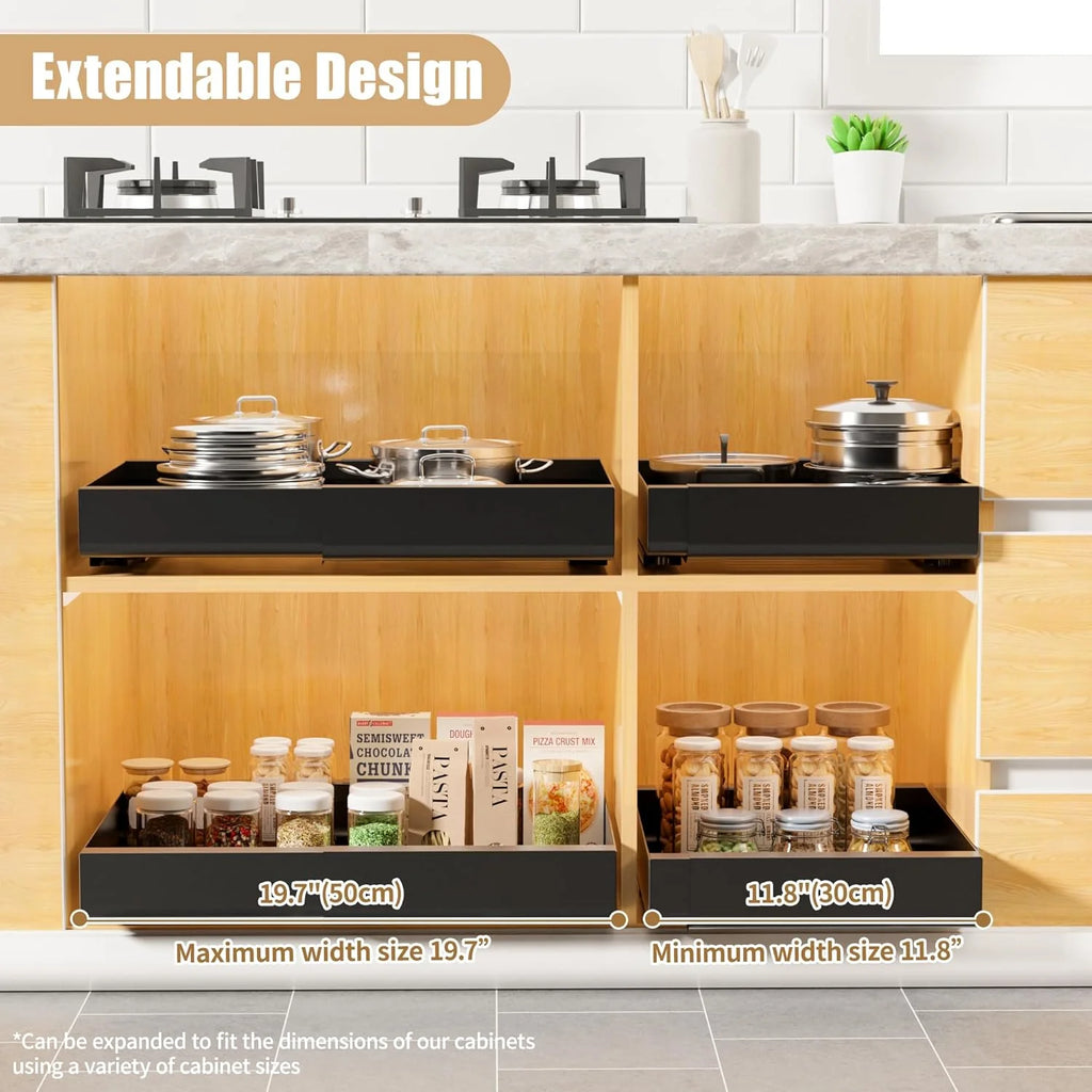 Expandable Pull Out Cabinet Organizer, Heavy Duty Slide Out Drawer N419