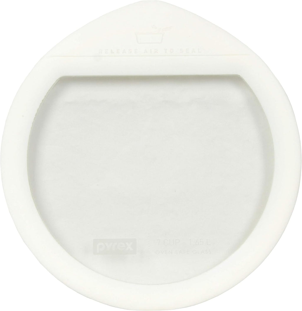 7-Cup Clear Glass Storage Bowl with White Silicone Rim Lid P50319