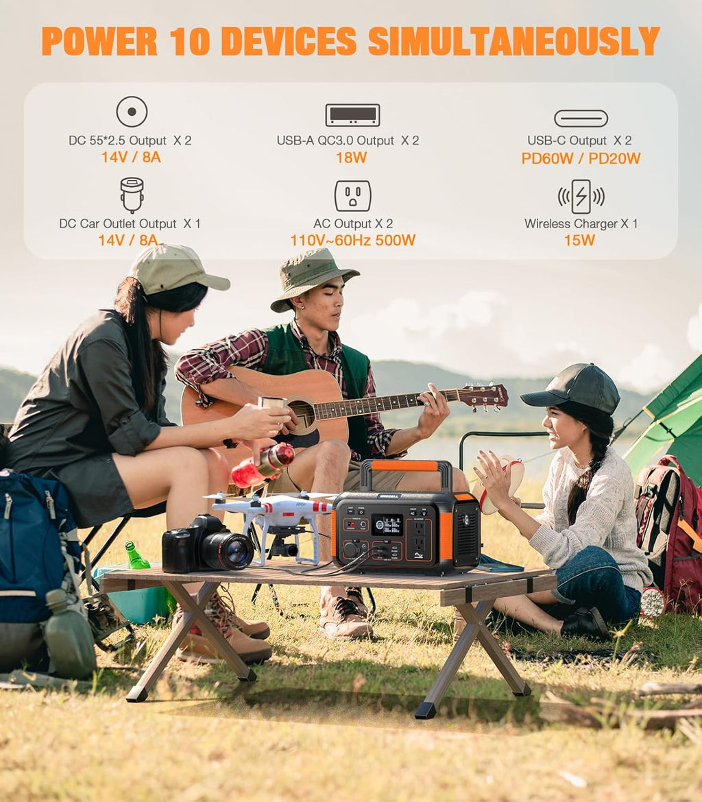 Portable Solar Generator 500W with 100W Solar Panel for Camping Emergency E270054