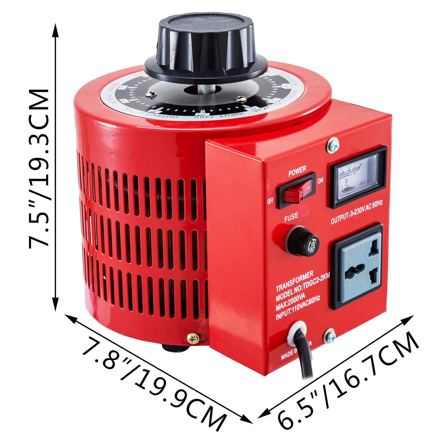 2000VA 20A Auto Transformer 110V 60Hz Input Voltage Digital Display 0-130V Output M9023