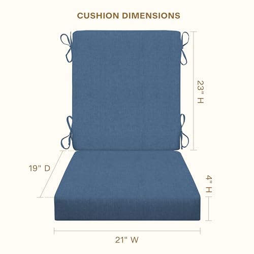 Outdoor Highback Chair Cushion, Taupe, 21" x 42" K617
