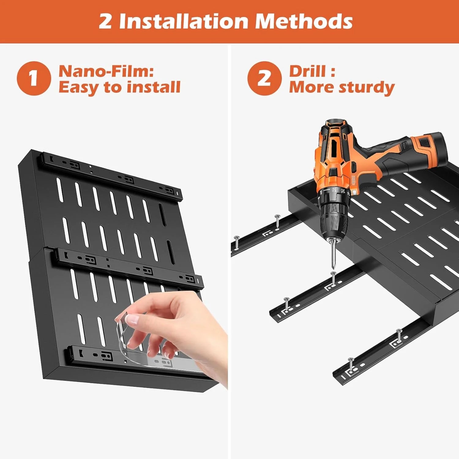 Expandable Pull Out Cabinet Organizer, Adjustable Width, Black B58703