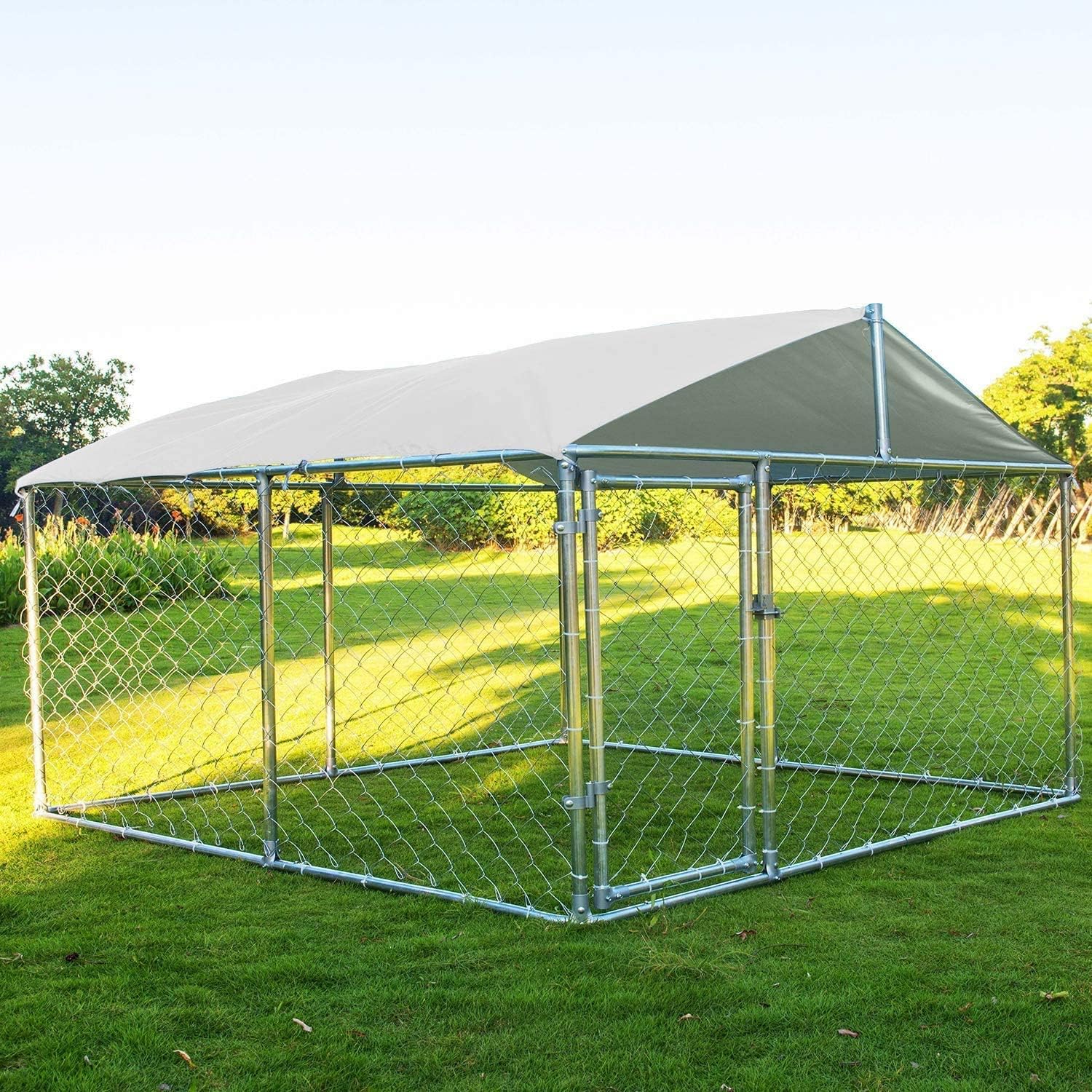 Heavy Duty Outdoor Dog Kennel with Water-Resistant Cover M966