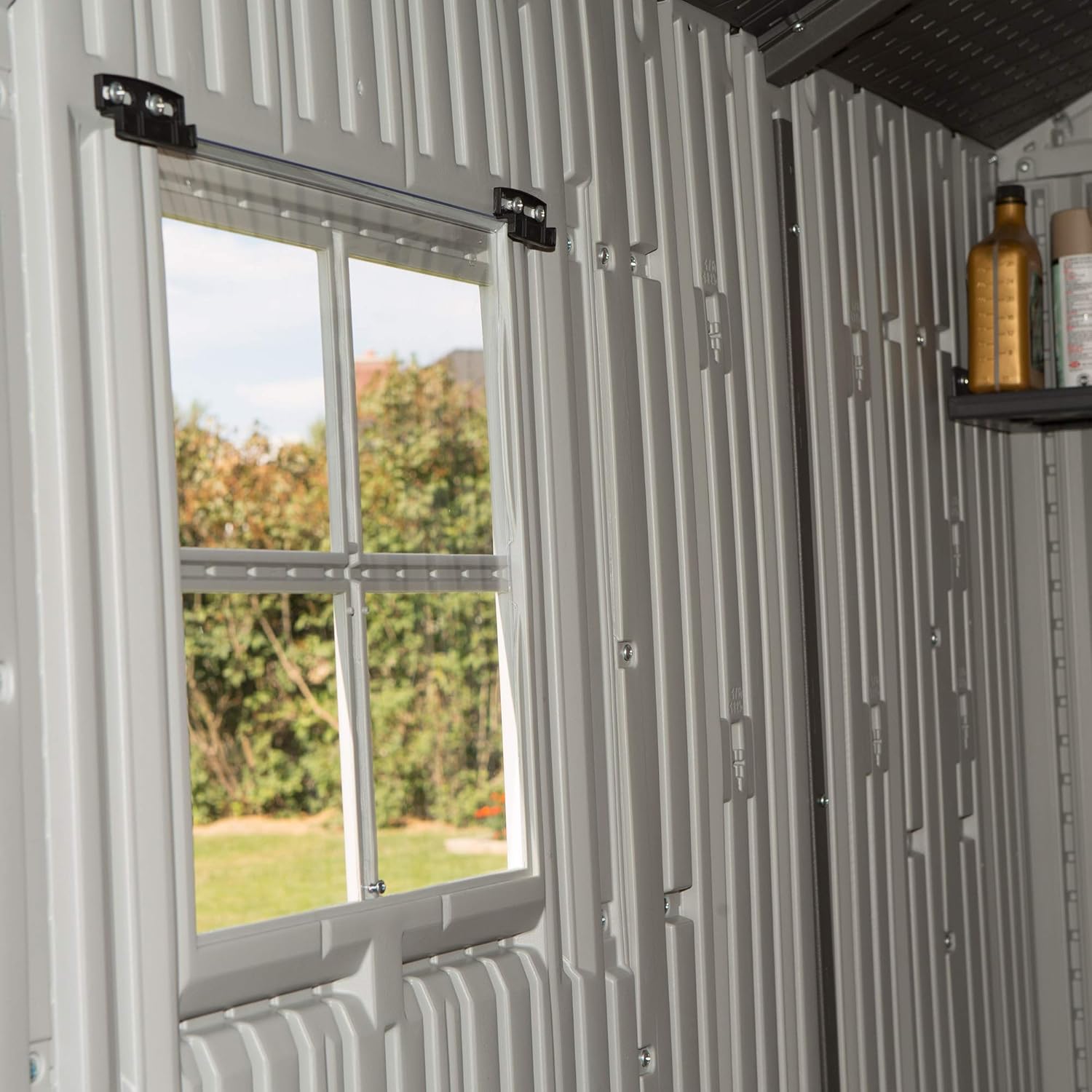 Outdoor Storage Shed 8 x 10 Ft, Gray E449650
