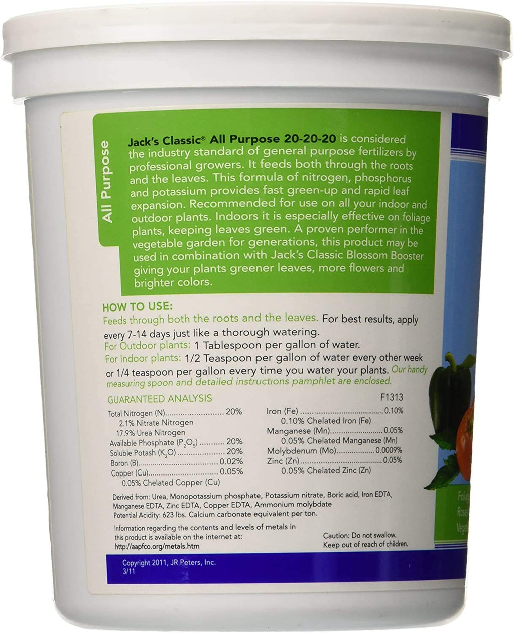 All Purpose 20-20-20 Water Soluble Plant Food (1.5lbs) S830