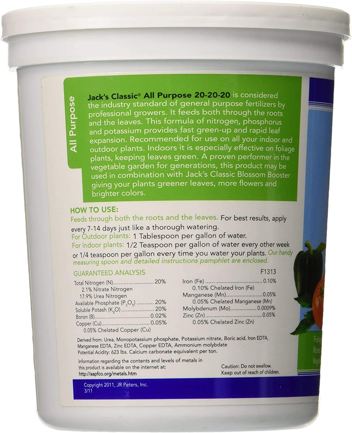 All Purpose 20-20-20 Water Soluble Plant Food (1.5lbs) S830