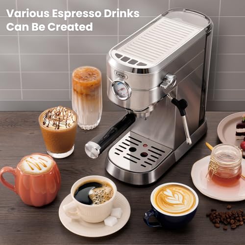 Espresso Maker 20 Bar with Milk Frother, Stainless Steel, for Latte & Cappuccino W928008