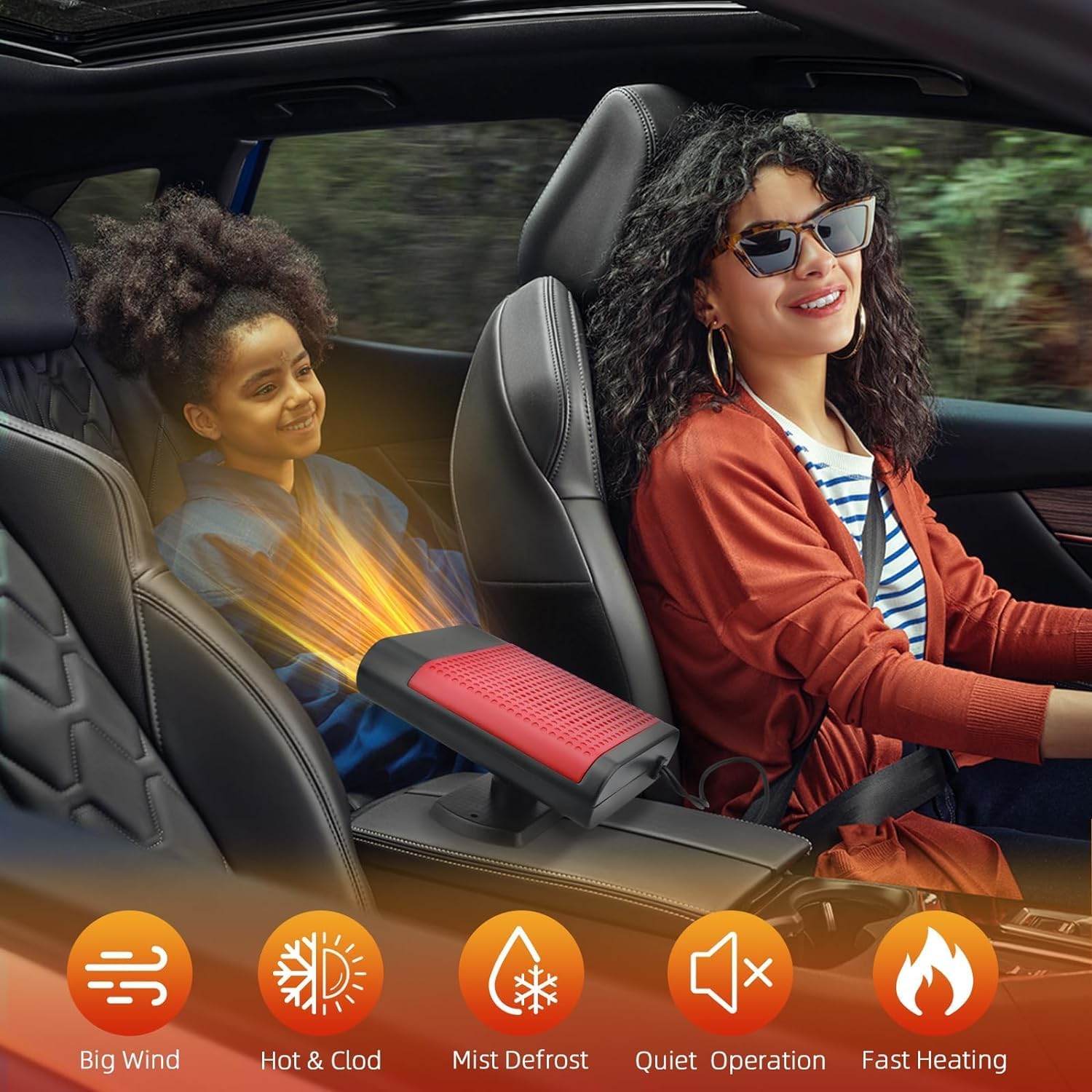 Portable 12V Car Heater Defroster with 360-Degree Suction Holder K2904