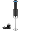 CHEFMAN Cordless Portable Immersion Blender 5-in-1 Blender Set, Ice Crushing Power with One-Touch Speed Control, Comes with Potato Masher, Whisk, Chopper, Beaker, and Storage Case, Stainless Steel