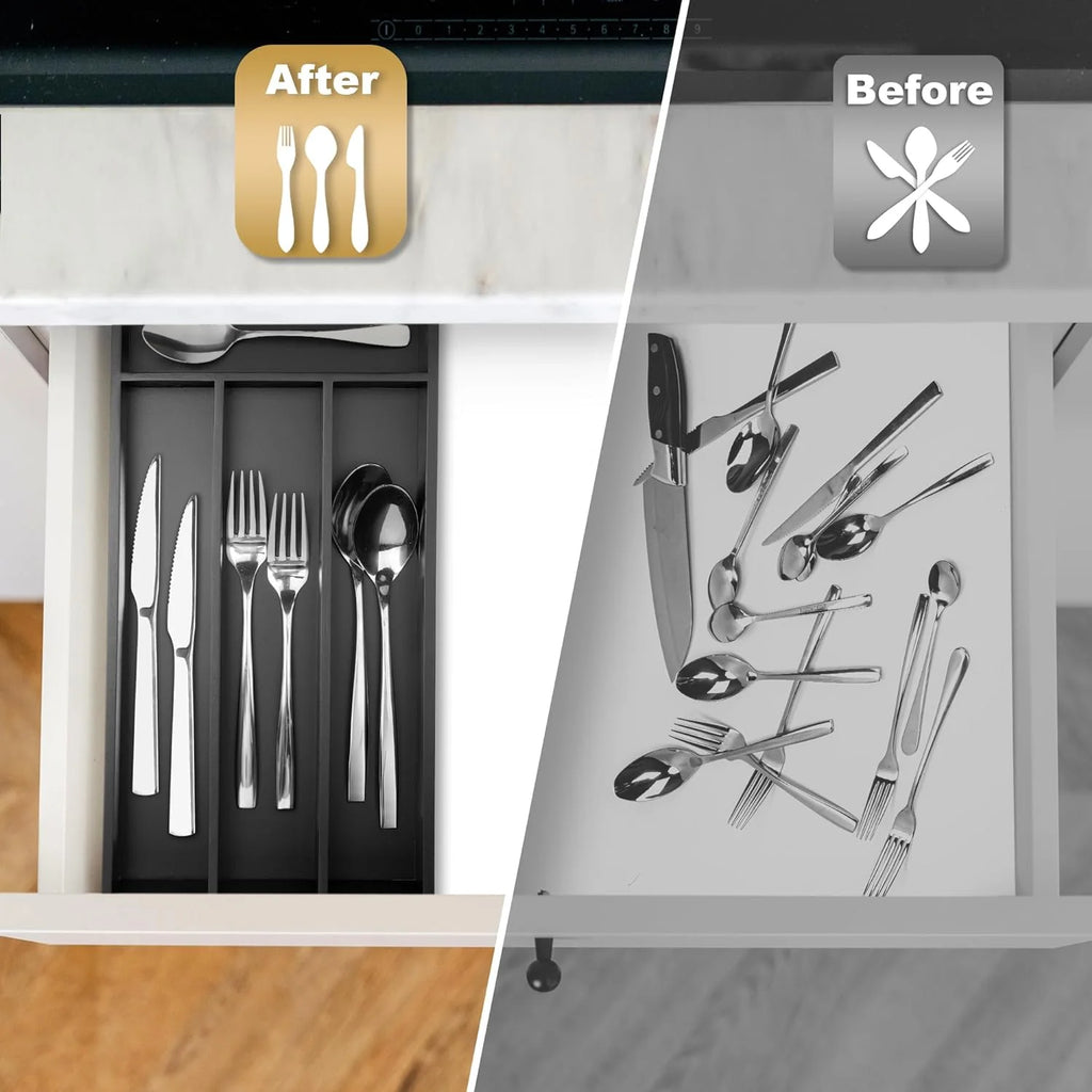 Silverware Drawer Organizer with Cutlery Tray C3735