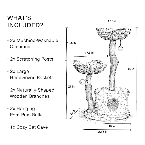Modern Cat Tree Tower for Large Cats with Scratching Posts I41660