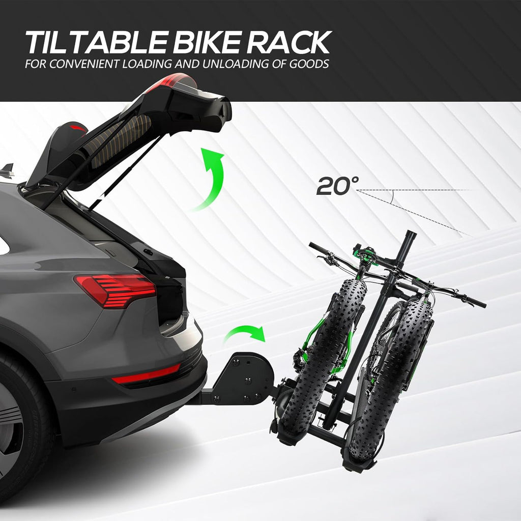2-Bike Hitch Rack with Ramp, Fits 2" Receiver, 200 lbs Capacity R148075