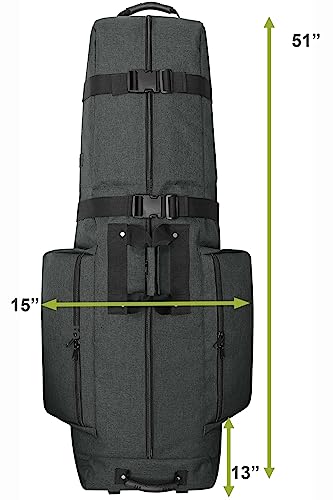 Soft-Sided Golf Travel Bag Cover with Padded Top, Wheels & Lockable Zippers Q141525