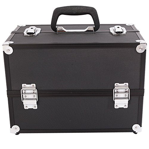 Aluminum Makeup Train Case with 6 Trays, Lockable Cosmetic Storage Z259220