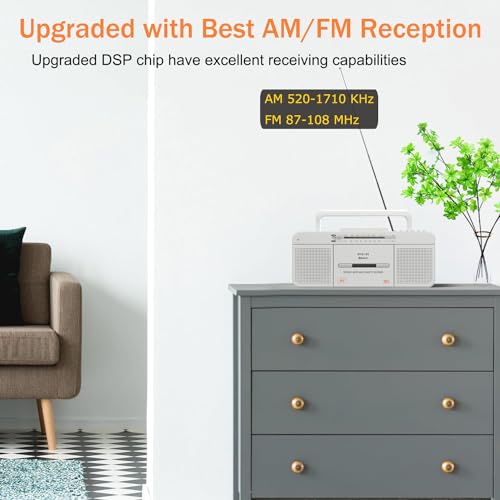 Cassette Player Recorder with Bluetooth, USB, AM/FM Radio W8360