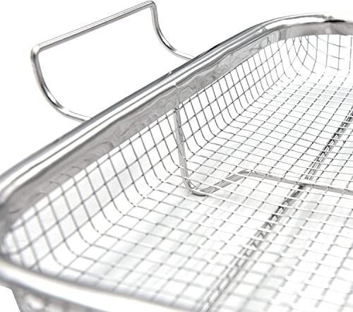 Large Air Fryer Basket for Oven, Stainless Steel Crisping Tray Set E81298