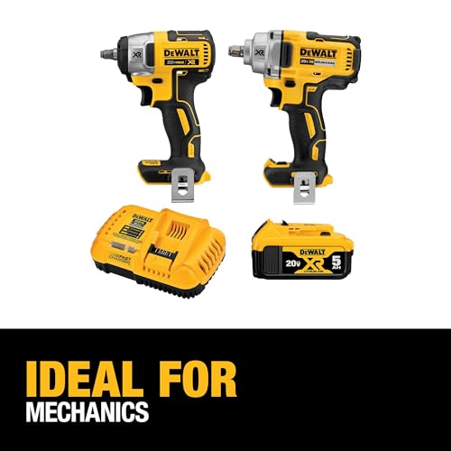 Cordless Impact Wrench 2-Tool Combo Kit, 1/2-Inch and 3/8-Inch with 5Ah Battery and Charger B3860