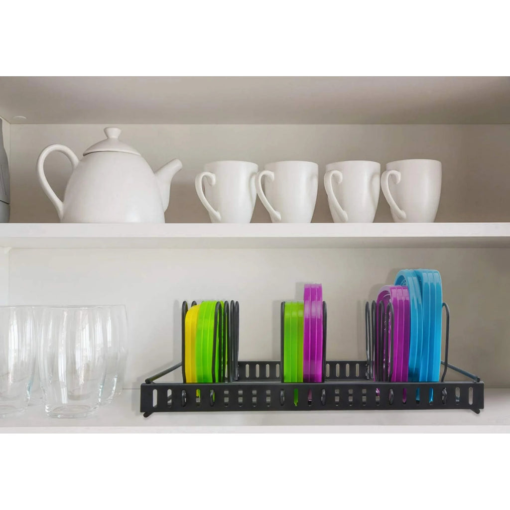 Food Container Lid Organizer with 6 Compartments J597