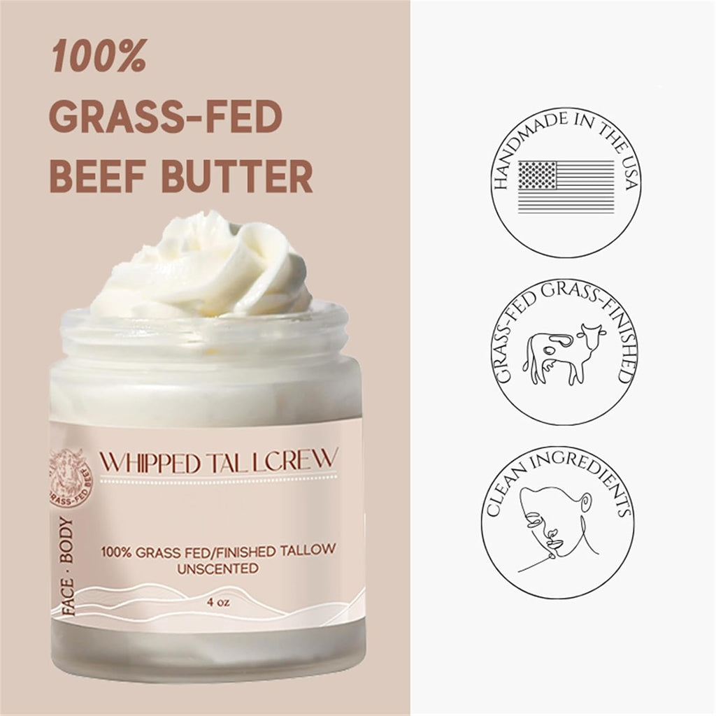 Grass Fed Beef Tallow Balm for Skin, Unscented Face and Body Moisturizer, 4 FL oz Z282895