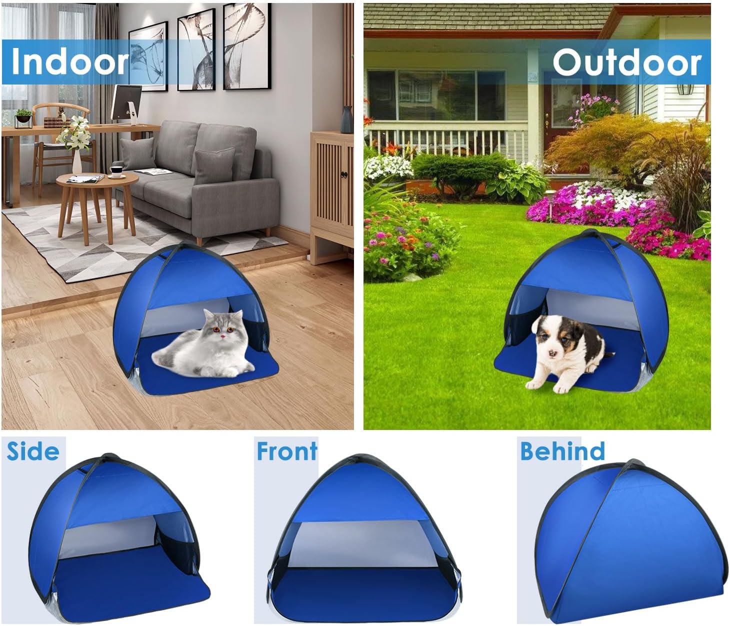 Pet Tent Pop Up Sun Shade Shelter for Small Dogs and Cats B476713