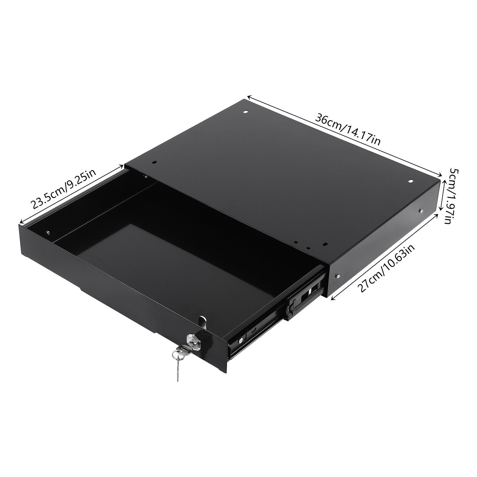 Under Desk Mounted Iron Drawer Storage with Keys E4804