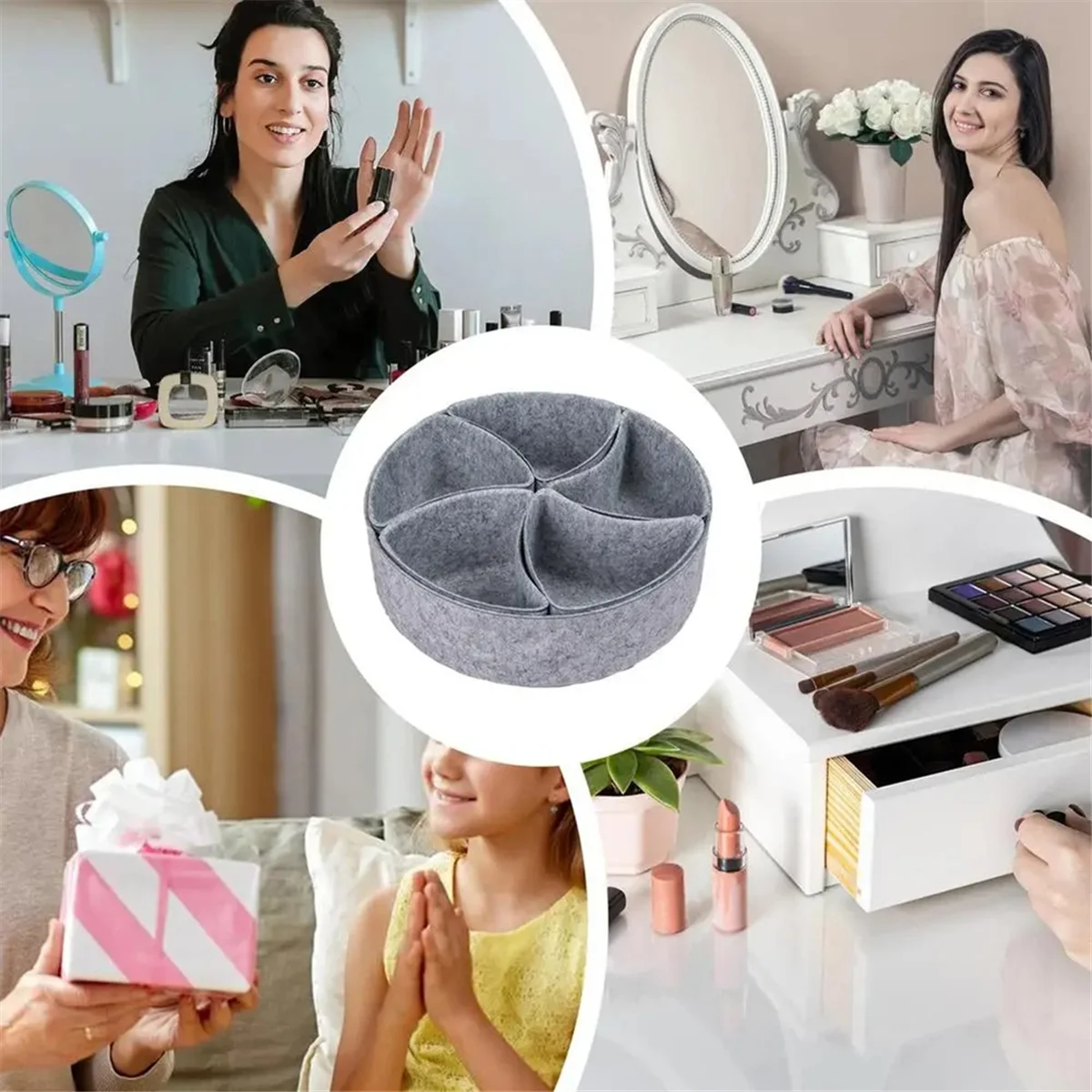 Felt Drawer Organizer Dividers Storage Tray O4728