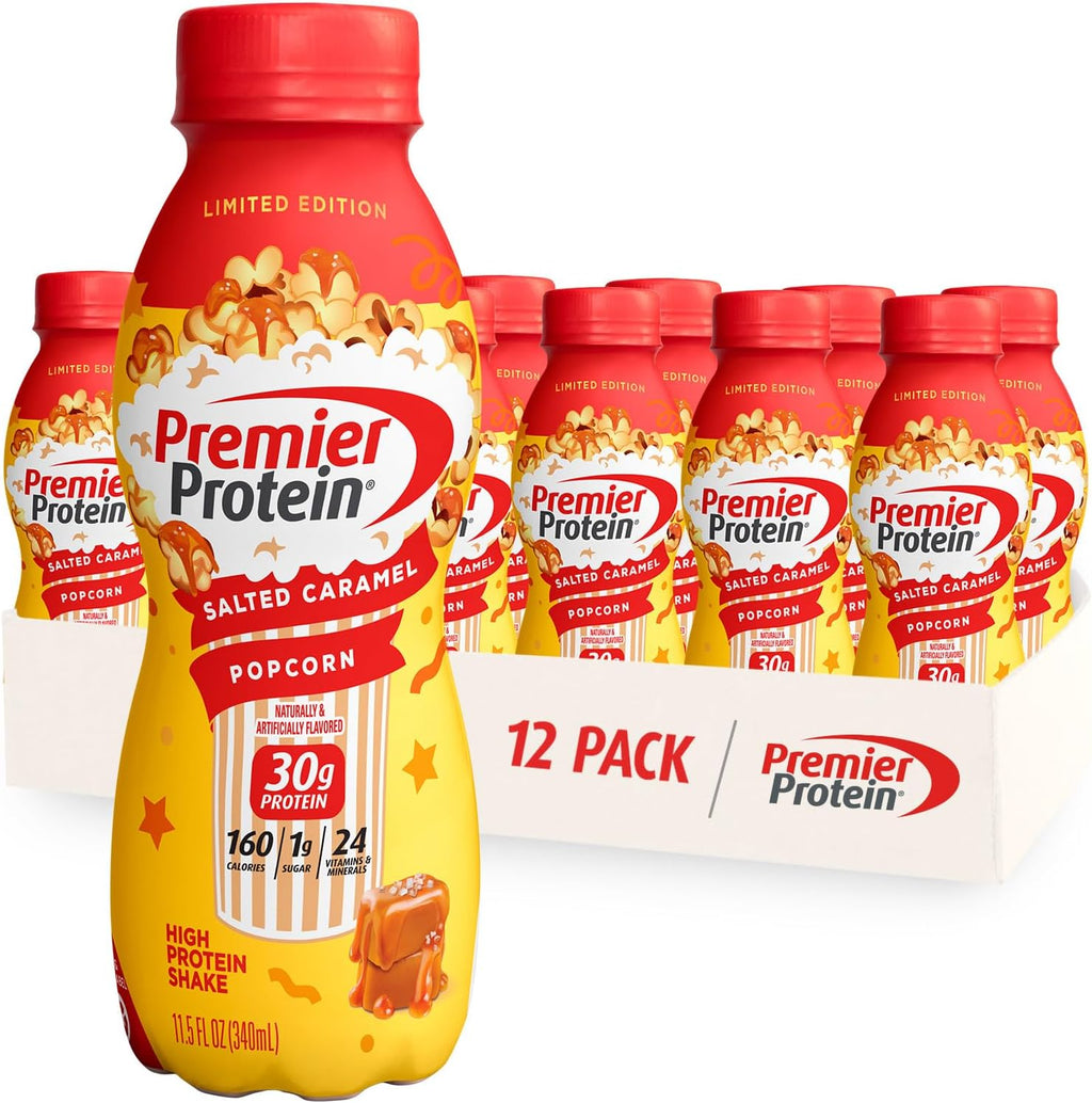 Protein Shake Salted Caramel Popcorn and Cake Batter, 30g Protein, 12 Pack N59767