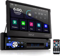 Pyle Car Stereo Video Receiver - Multimedia Player, BT Wireless Streaming, Hands-Free Talking, Motorized Fold-Out 7" Touchscreen Display, MP4/MP3/USB/SD/AM/FM Radio, Single DIN - PLTS73UB.5