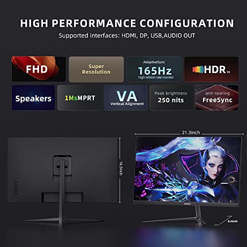 24 Inch FHD 165Hz Gaming Monitor with Speakers Z1541