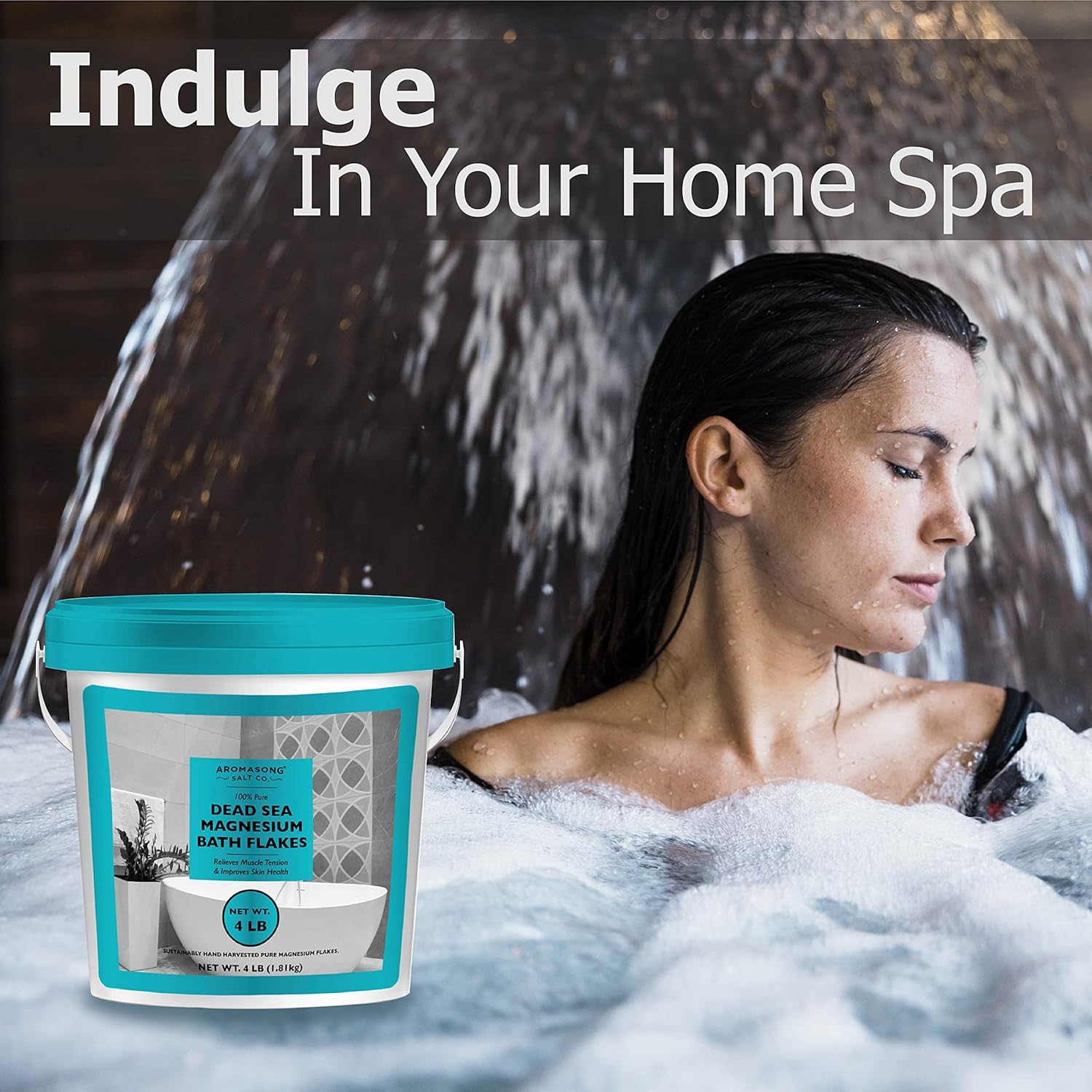 Raw Dead Sea Magnesium Flakes for Bath, 4 LB Bulk J649