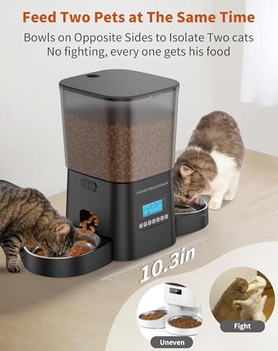Automatic Cat Feeder for 2 Cats, 3.5L, Timed Dry Food Dispenser with Stainless Steel Bowl Q578