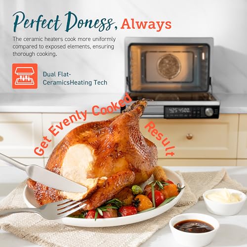 13-in-1 26-Quart Ceramic Air Fryer Toaster Oven Combo with Splatter Guard S725392