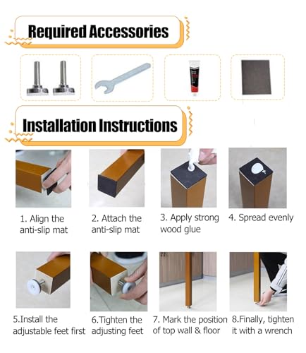 Wall Partition Room Divider Floor to Ceiling Wooden Post M17650