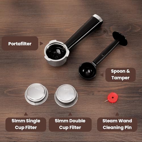 Espresso Maker 20 Bar with Milk Frother, Stainless Steel, for Latte & Cappuccino W928008