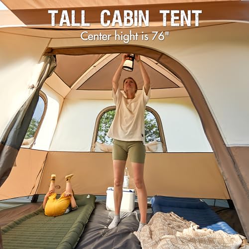 6 Person Camping Tent with Porch, Water Resistant G175
