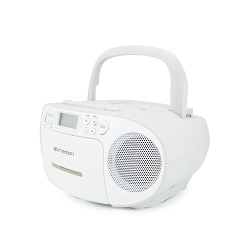 Portable CD/Cassette Boombox with AM/FM Radio, Black V4336